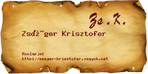 Zséger Krisztofer névjegykártya
